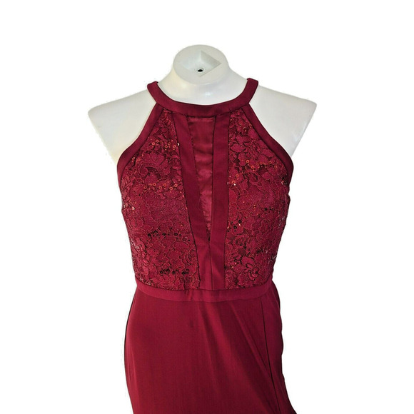 Night Way Merlot Sequined Gown / Prom Dress - Picture 1 of 7